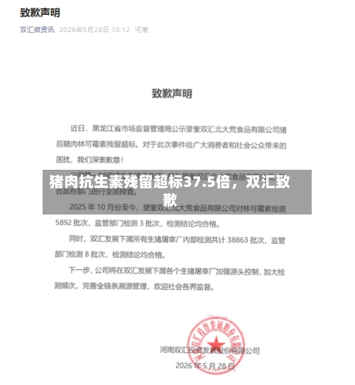 猪肉抗生素残留超标37.5倍，双汇致歉-第2张图片