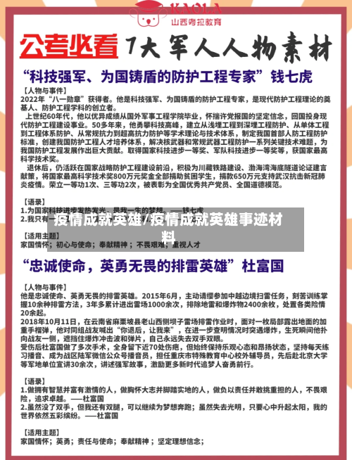 疫情成就英雄/疫情成就英雄事迹材料