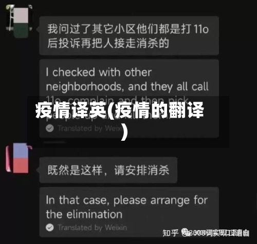 疫情译英(疫情的翻译)