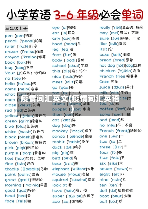 疫情词汇英文(疫情词汇英语)