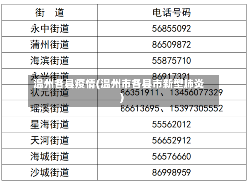 温州各县疫情(温州市各县市新型肺炎)