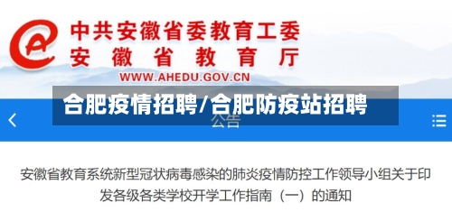 合肥疫情招聘/合肥防疫站招聘-第2张图片
