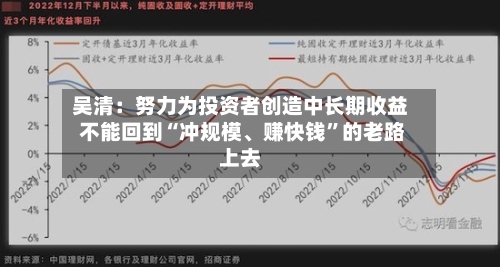 吴清:努力为投资者创造中长期收益 不能回到“冲规模、赚快钱”的老路上去